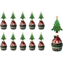 Dodomar Yılbaşı – Kürdan Çam Ağaçlı Küçük Boy 10'lu Set Dekoratif Parti Kürdanı