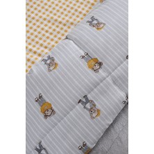 Doqu Home Teddy Next Tek Kişilik Yorgan Seti %100 Pamuk 155x215 cm Pembe Gri Desenli