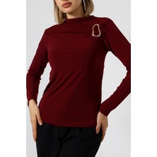 Sabr Sandy Yarım Balıkçı Yaka Tokalı Bluz – Modern & Şık Sandy Bluz