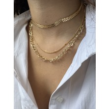 M Miel Kadın Desenli 3lü Set Zincir Kolye