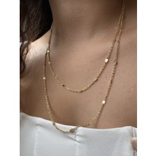 M Miel Kadın Zincir Ezme Pul Kolye