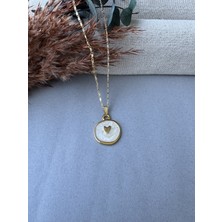 M Miel Kadın Kalp Detay Mineli Kolye