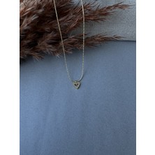 M Miel Kadın Zirkon Taş Minimal Kalp Kolye