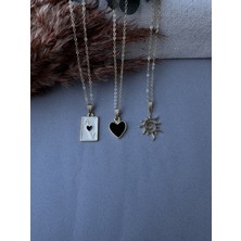 M Miel Kadın 3lü Kupa As Kalp Güneş Set Kolye