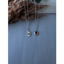 M Miel Kadın Ikili Kırmızı Kalp Detay Set Kolye