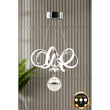 Luna Lighting Elda Model Krom Kaplama 3 Renk Metal Salon Mutfak Oturma Yatak Odası Modern LED Sarkıt Avize