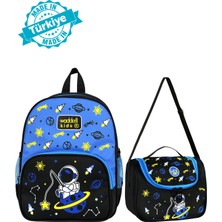 Canloor Waddell Lisanslı Astranot Baskılı Okul Öncesi Anaokulu Çantası termal beslenme çantası 2 li set