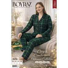 Boyraz Büyük Beden Bayan Süet Pijama Takımı