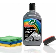 Turtle Wax Gri Renkli Cila 500 ml Yenileyici Onarıcı Parlatıcı + 3 Adet Mikrofiber Bez + Cila Süngeri