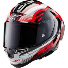 Alpinestars Supertech R10 Carbon Team Spor Motosiklet Kaskı Siyah  Kırmızı  Beyaz