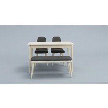 Eşyala. Porto Açılır Mutfak Masa Takımı 4 Kişilik ,2 Sandalye, 1 Bench (70X110X75 Cm)