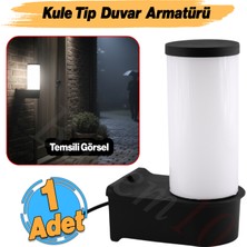 Badem10 Plastik Sokak Bahçe Kule Aplik Lamba Aydınlatma Bahçe Duvar Armatür E27 Duy Uyumlu Ip 54 Sınıf 25 cm