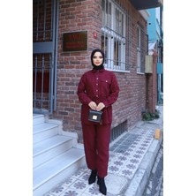 Nisum Moda Bağcıklı Süet Pantolonlu Takım