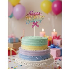 Dodomar Happy Birthday – Pasta Üstü Makaron Renk Renkli Doğum Günü Süsü