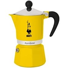 -: 3 Cups Ocak Üstü Espresso Pişirici - 130ML - Sarı Renk - Alüminyum Gövde - Patentli Güvenlik Valfi - Tüm Ocak Türleri Için Uygundur (Indüksiyon Hariç)