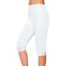 Can Yıldız Dantel Detaylı Kısa Kadın Tayt