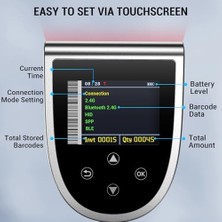 Tera Pro 1d 2d Qr Barkod Tarayıcı Kablosuz: Dijital Ayar Ekranı ve Tuş Takımı ve Güç Anahtarı ile 2600MAH Büyük Pil Bluetooth 2.4g Kablosuz El Barkod Okuyucu ile Çalışır HW0015 Gümüş