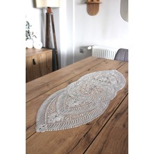 DD HOME Dantel Kordon Örme Detay Masa Runner Fiskos Örtüsü 100X35 cm 1006-ORTAYVRLK