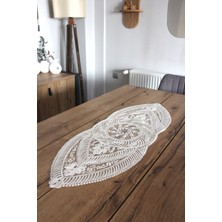 DD HOME Dantel Kordon Örme Detay Masa Runner Fiskos Örtüsü 100X35 cm 1006-ORTAYVRLK