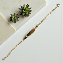 Nova Grup Isim Tarih Yazdırılabilir 14 Ayar Altın Çocuk Bilekliği