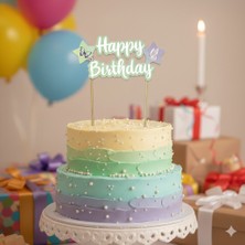 Dodomar Pasta Süsü – Çubuklu Kelebek Renkli Pasta Süsü Dekoratif Set