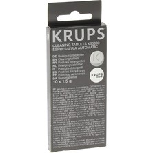 Krups Temizleme Tabletleri XS3000 | Tüm Krups Kahve Makineleri Için | 10 Adet | Hijyenik Komple Temizlik | Kolay Kullanım, Şeffaf, Beyaz