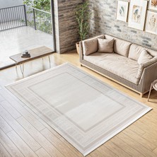 SYH Concept Lüks Pamuk Tabanlı Makine Halısı - Tozumaz Tüy Çıkarmaz, Kolay Temizlenebilir Antialerjik Halı 4 Metre- 7109 Kemik