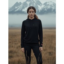 Blackspade Kadın Termal Kapşonlu Sweatshirt 2. Seviye 5938 - Siyah