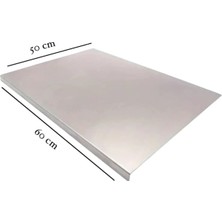 Güneş Krom Dekorasyon Gkd 304 Kalite Paslanmaz Çelik 50 x 60 cm Tek Taraf Bükümlü Metal Tezgah Koruyucu