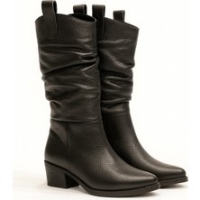 Giydim Gidiyor Battu Hakiki Deri Çizme Siyah