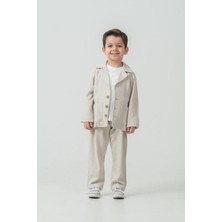 MİNİM Çocuk Takım Erkek Keten Ceketli Takım