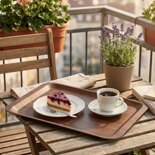 Külsan 3244.KCE - Arcoform 2'li Ceviz Kaymaz Dikdörtgen Tepsi 32X44 Cm, Thermoset Melamin