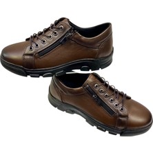 Sula Erkek Bağcıklı-Fermuarlı Deri Kahve Içi Sıcak Astar KAUÇUKTABAN-103-KAHVE