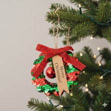 Dodomar 7,5 cm – Yılbaşı Ağaç Süsü Pullu Payetli Çelenk Askılı Dekoratif Süs