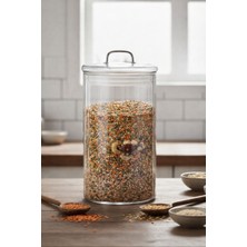 Mien 1700 ml Cam Kavanoz Kapaklı – Bakliyat, Baharat & Kuru Gıda Saklama Kabı – Şeffaf, Dayanıklı Cam