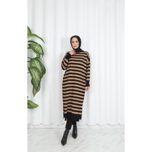 Nisum Moda Çizgili Uzun Triko Tunik