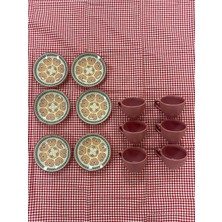 Keramika 12 Parça Çay Seti Özel Desenli - Premium Porselen Fincan Takımı
