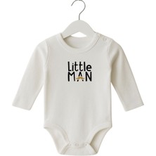 Babytex %100 Pamuk Bebek Body & Zıbın Little Man Baskılı Zıbın Uzun Kollu Zıbın