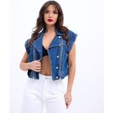 Moda Loris 6765 Kot Yelek-Mavi