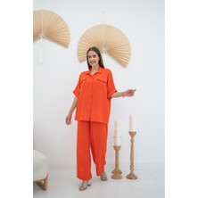 Moda Loris Oranj Gömlek ve Pantolon Takım