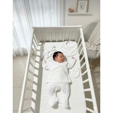 Bursa Pijama Yenidoğan Güpür Detaylı %100 Pamuk Hastane Çıkış Seti