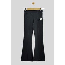 Turuncu Gardrop 4-8 Yaş Paçası Yırtmaçlı Kız Çocuk Ispanyol Tayt Siyah