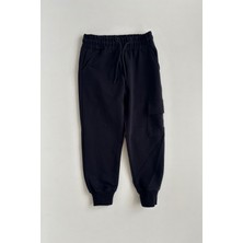 Turuncu Gardrop 6-15 Yaş Komando Cepli Unisex Eşofman Alt Lacivert
