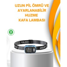 Mobil Dünyası Su Geçirmez LED Kafa Lambası 53 Çalışma Modu Güç Ekranlı - MB000X-2GZGC7