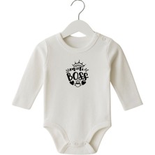 Babytex %100 Pamuk Bebek Body & Zıbın Miniboss Baskılı Zıbın Uzun Kollu Zıbın