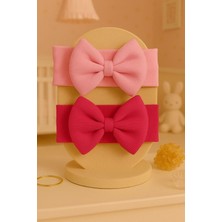 Pico Baby Kız Bebek & Çocuk Fiyonklu Bandana 2'li Set (Fuşya/pembe)
