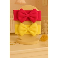 Pico Baby Kız Bebek & Çocuk Fiyonklu Bandana 2'li Set (Fuşya/limon)