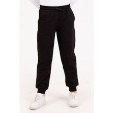 Turuncu Gardrop 6-15 Yaş Klasik Cepli Unisex Tek Alt Eşofman Siyah