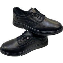 Sula Erkek Streç Lastikli Iç ve Dış Yüzey Deri Dikişli Kauçuk TABAN-951-SİYAH