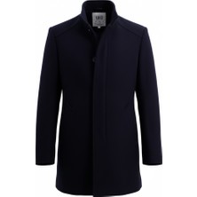 Uki Lacivert Kaşe Hakim Yaka Kaban